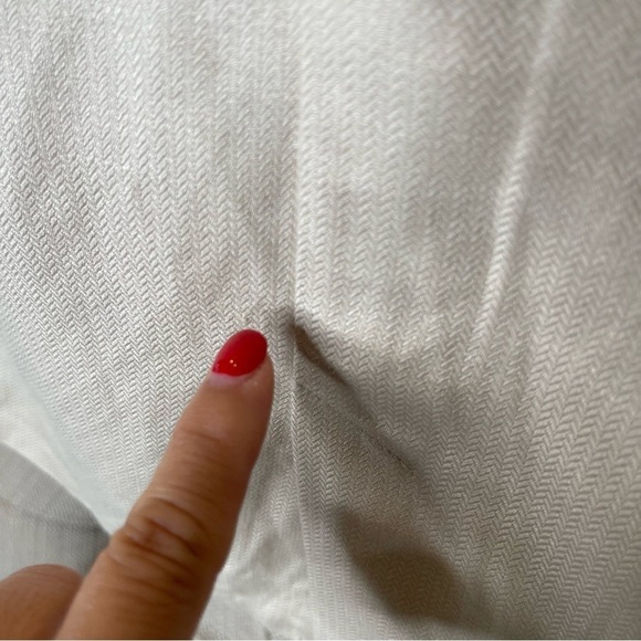 MNG Skirt size 6 Ivory Black Linen Straight Pencil Herringbone Knee Career Suit - Picture 7 of 12